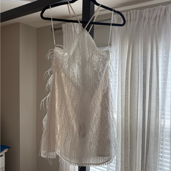 Elliatt Ivory Feathered Dress - Picture 3 of 7